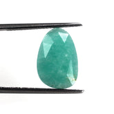 BLUE AMAZONITE ROSE CUT BRIOLETTE IRREGULAR PEARISH 15X10MM 3.71 Cts.