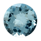 AQUAMARINE CHECKER CUT ROUND (A/SI) 7MM 1.17 Cts.