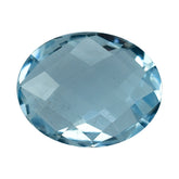 AQUAMARINE CHECKER CUT BRIOLETTE OVAL (A++) 10X8MM 2.30 Cts.
