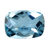 AQUAMARINE CHECKER CUT CUSHION (A++) 7X5MM 0.90 Cts.