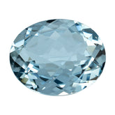 AQUAMARINE CHECKER CUT OVAL (B/SI) 11X9MM 2.85 Cts.