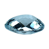 AQUAMARINE CHECKER CUT OVAL (B/SI) 11X9MM 2.85 Cts.