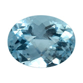 AQUAMARINE CHECKER CUT OVAL (A/SI) 9X7MM 1.87 Cts.