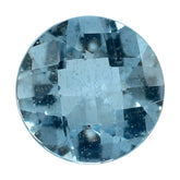 AQUAMARINE CHECKER CUT ROUND (A/SI) 6MM 0.70 Cts.