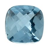 AQUAMARINE CHECKER CUT CUSHION (A/SI) 7MM 1.03 Cts.