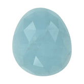 MILKY AQUAMARINE ROSE CUT IRREGULAR PEAR CAB (A) 13X11MM 5.08 Cts.