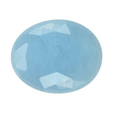 MILKY AQUAMARINE ROSE CUT IRREGULAR OVAL CAB (AA) 20X16MM 9.02 Cts.