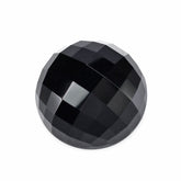 BLACK ONYX CHECKER CUT ROUND CAB 15MM 12.61 Cts.