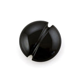 BLACK ONYX LENTIL ROUND WITH CARVED BELT (DES#25) 15MM 11.85 Cts.