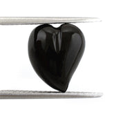 BLACK ONYX SACRED HEARTS (DES#133) HALFDRILL 12X10MM 5.80 Cts.