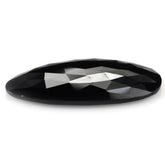 BLACK ONYX ROSE CUT IRREGULAR PEAR CAB 36X22MM 23.83 Cts.