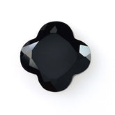 BLACK ONYX BOTH SIDE TABLE CUT FLOWER 4 LEAF (OPAQUE BLACK) 12.00X12.00 MM 3.54 Cts.