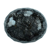 BLACK RUTILE QUARTZ FACETED TUMBLE OVAL 15X12MM 14.55 Cts.
