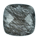 BLACK RUTILE QUARTZ BRIOLETTE CUSHION 12.00MM 6.28 Cts.