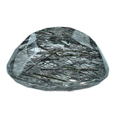 BLACK RUTILE QUARTZ CUT OVAL 15X11MM 8.73 Cts.
