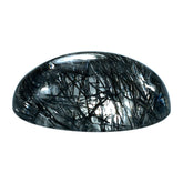 BLACK RUTILE QUARTZ OVAL CAB 15X11MM 7.40 Cts.