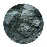 BLACK RUTILE QUARTZ CUT ROUND 8MM 1.83Cts.