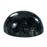 BLACK RUTILE QUARTZ ROUND CAB 16MM 16.35 Cts.`