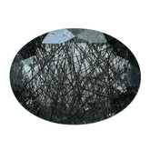 BLACK RUTILE QUARTZ CUT OVAL 20X15MM 11.75Cts.