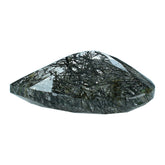 BLACK RUTILE QUARTZ CUT PEAR 16X12MM 6.15Cts.