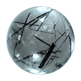 BLACK RUTILE QUARTZ ROUND CAB 14MM (BLACK/SI) 11.03 Cts.