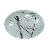 BLACK RUTILE QUARTZ OVAL CAB 14X10MM 5.76 Cts.