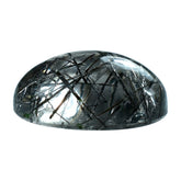 BLACK RUTILE QUARTZ OVAL CAB 10X8MM 2.52 Cts.