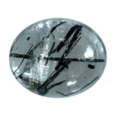 BLACK RUTILE QUARTZ OVAL CAB 10X8MM 2.53 Cts.