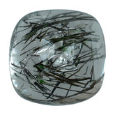 BLACK RUTILE QUARTZ PYRAMID CUSHION CAB 6MM 1.13 Cts.
