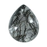 BLACK RUTILE QUARTZ PEAR CAB 10X8MM 2.47 Cts.