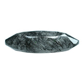BLACK RUTILE QUARTZ BOTH SIDE TABLE CUT OVAL 18X13MM 7.37 Cts.