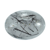 BLACK RUTILE QUARTZ OVAL CAB (MILKY) 14X10MM 5.82 Cts.