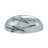 BLACK RUTILE QUARTZ OVAL CAB (MILKY) 14X10MM 5.82 Cts.