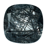 BLACK RUTILE QUARTZ CUT CUSHION 8MM 2.20 Cts.