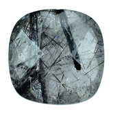 BLACK RUTILE QUARTZ BRIOLETTE CUSHION (HALF DRILL) 18MM 18.80 Cts.