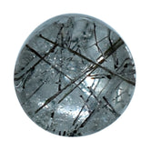 BLACK RUTILE QUARTZ BULLET CAB 4MM 0.63 Cts.