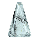 BLACK RUTILE QUARTZ SUPPER BUBBLE TRAPEZOID (DES#119) 18X12MM 7.75 Cts.