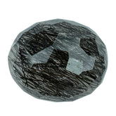 BLACK RUTILE QUARTZ IRREGULAR FACETED OVAL CAB 12X10MM (BLACK/CLEAN) 5.62 Cts.