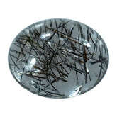 BLACK RUTILE QUARTZ OVAL CAB 10X8MM (BLACK/SI) 2.40 Cts.