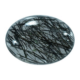 BLACK RUTILE QUARTZ OVAL CAB 14X10MM 5.02 Cts.