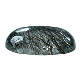 BLACK RUTILE QUARTZ OVAL CAB 14X10MM 5.02 Cts.