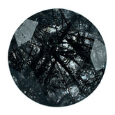 BLACK RUTILE QUARTZ CUT ROUND 14MM 8.75 Cts.