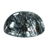 BLACK RUTILE QUARTZ PLAIN ROUND CAB 8MM (BLACK/SI) 2.00 Cts.