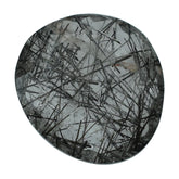 BLACK RUTILE QURATZ BOTH SIDE TABLE CUT TRILLIANISH (MANY RUTILE SOME INCLUSION) 12.00X11.00 MM 3.26 Cts.