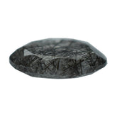 BLACK RUTILE QURATZ BOTH SIDE TABLE CUT TRILLIANISH (MANY RUTILE SOME INCLUSION) 12.00X11.00 MM 3.26 Cts.