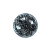 BLACK RUTILE QUARTZ MANY RUTILE (HEAVY INCLUSIONS) PLAIN ROUND CAB 12.00X12.00 MM 6.80 Cts.