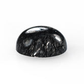 BLACK RUTILE QUARTZ MANY RUTILE (HEAVY INCLUSIONS) PLAIN ROUND CAB 12.00X12.00 MM 6.80 Cts.