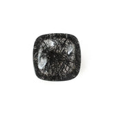 BLACK RUTILE QUARTZ MANY RUTILE (SI) PLAIN LENTIL CUSHION 10.00X10.00 MM 3.71 Cts.