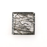 BLACK RUTILE QUARTZ (MANY RUTILE) (TRANSPARENT)(CLEAN) PLAIN SQUARE 10.00X10.00 MM 2.10 Cts.