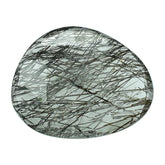 BLACK RUTILE QUARTZ MANY RUTILE (SI) CUT PEARISH 15.00X12.00 MM 5.56 Cts.